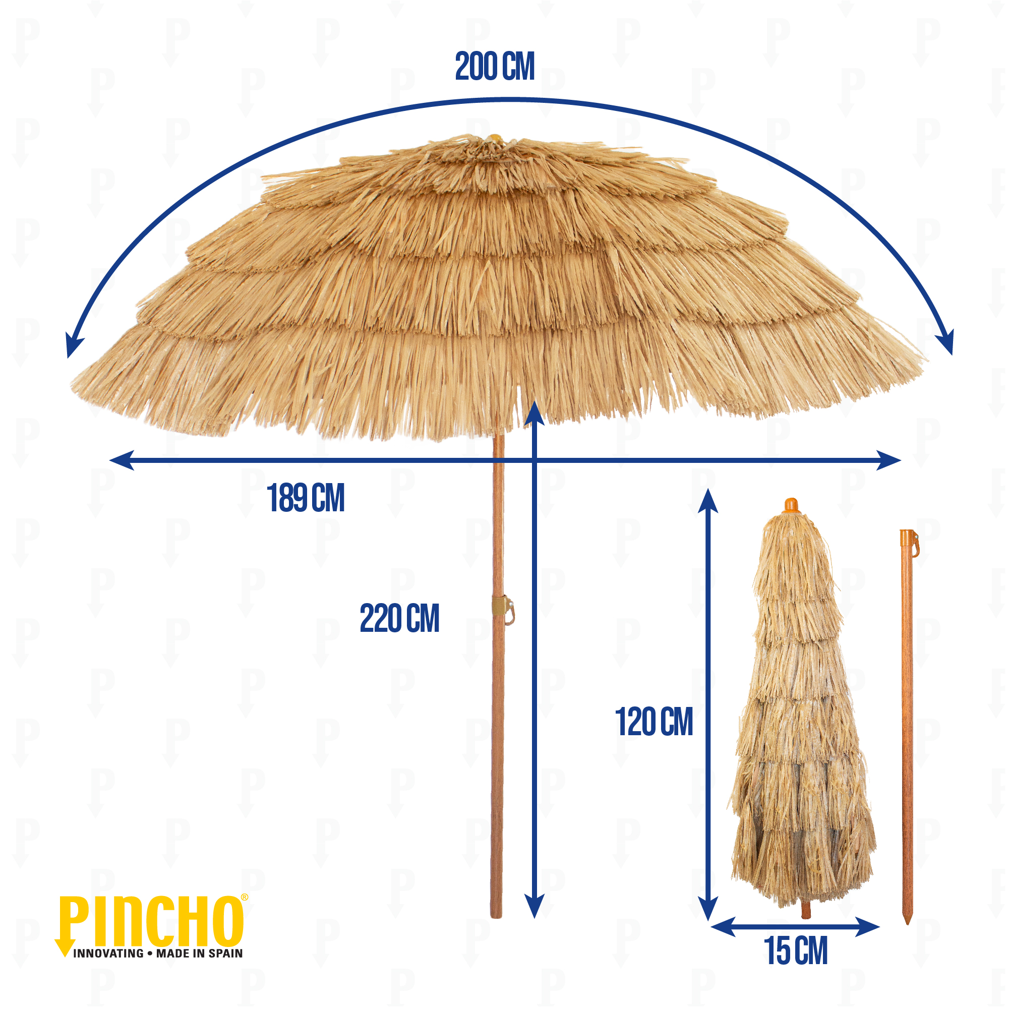 DISEÑO SOMBRILLA PAJA